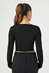 lslim fit ong sleeve crop top